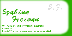 szabina freiman business card